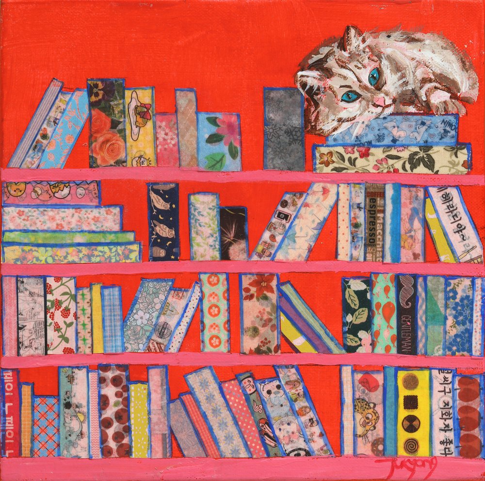 Cozy Cat Bookshelf by Jukyong Park