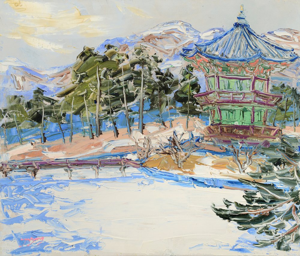 Snowy Korean Pavilion by Jukyong Park