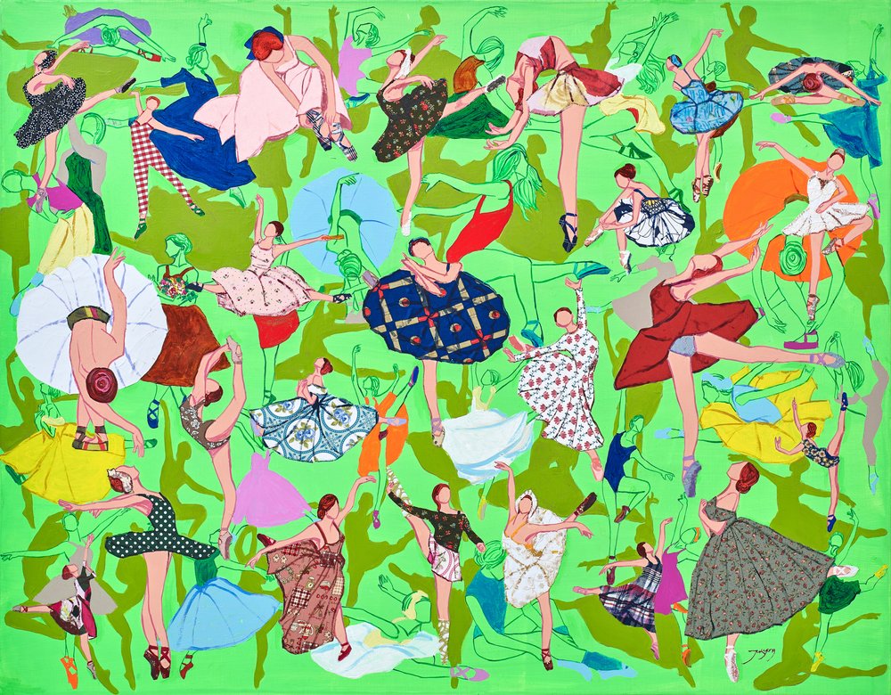 Vibrant Ballerinas Dancing by Jukyong Park