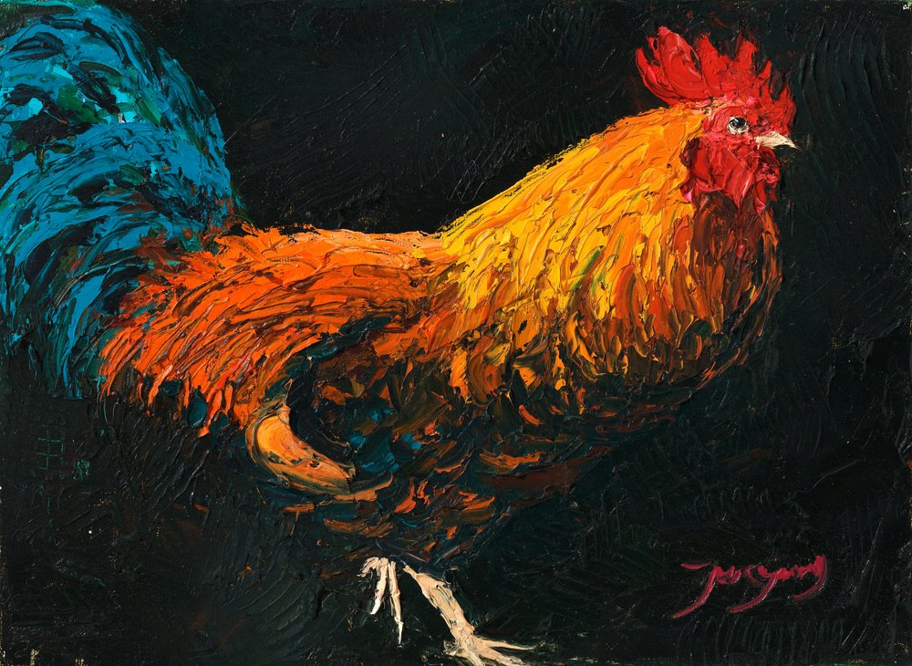 Vibrant Farm Rooster by Jukyong Park