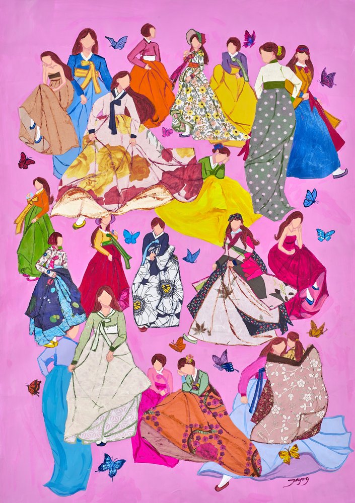 Vibrant Hanbok Women by Jukyong Park