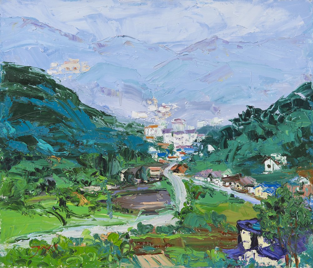 Vibrant Mountain Village by Jukyong Park