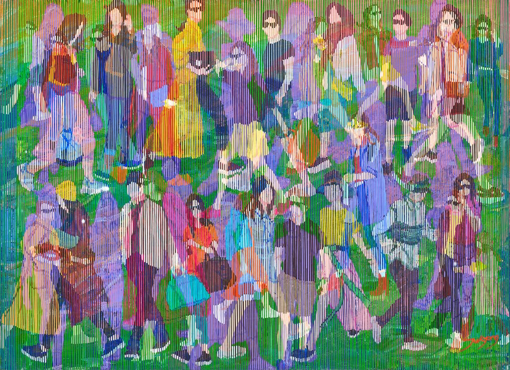 Vibrant Street Crowd by Jukyong Park