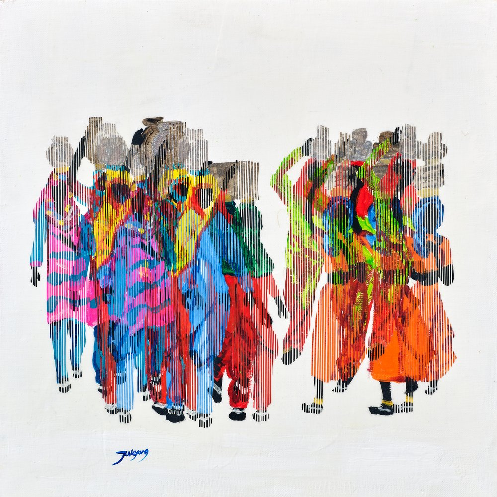 Vibrant Walking Women by Jukyong Park