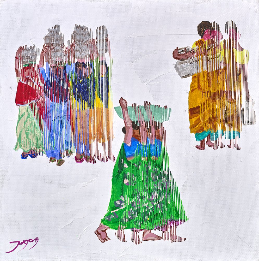Vibrant Women Walking by Jukyong Park
