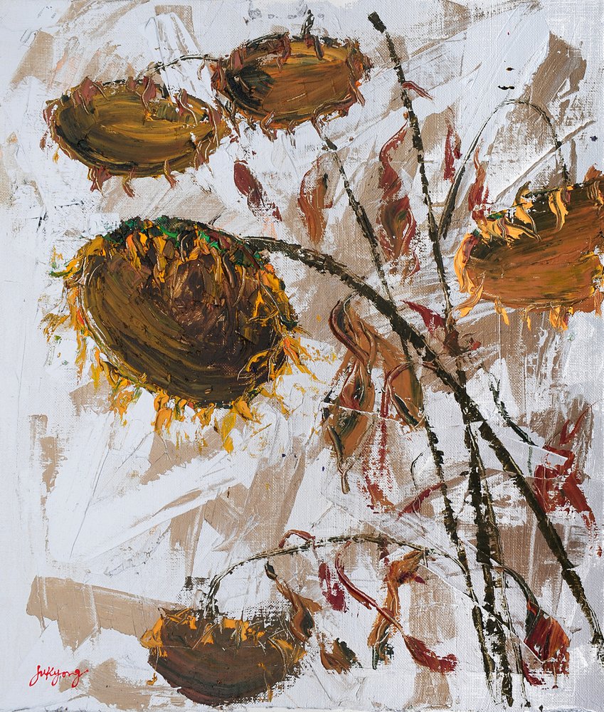 Wilted Autumn Sunflowers by Jukyong Park