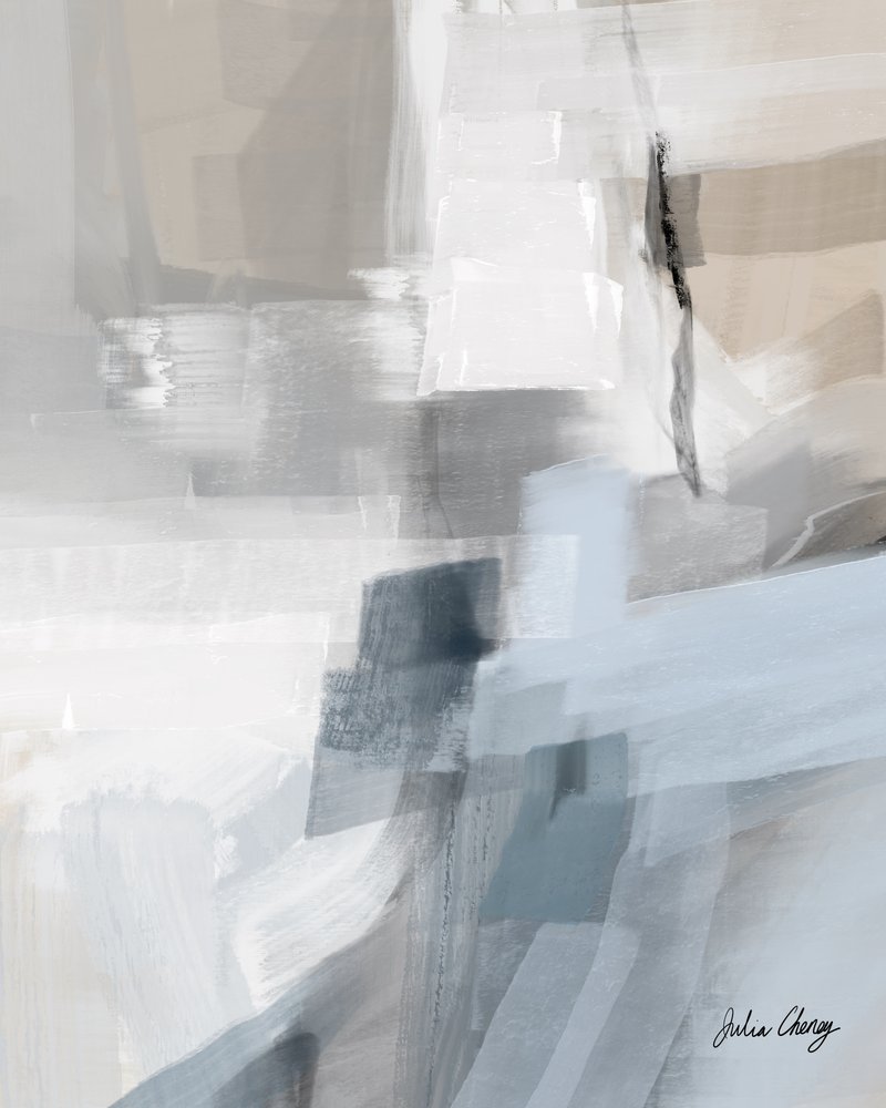 Muted Blue Abstract by Julia Cheney
