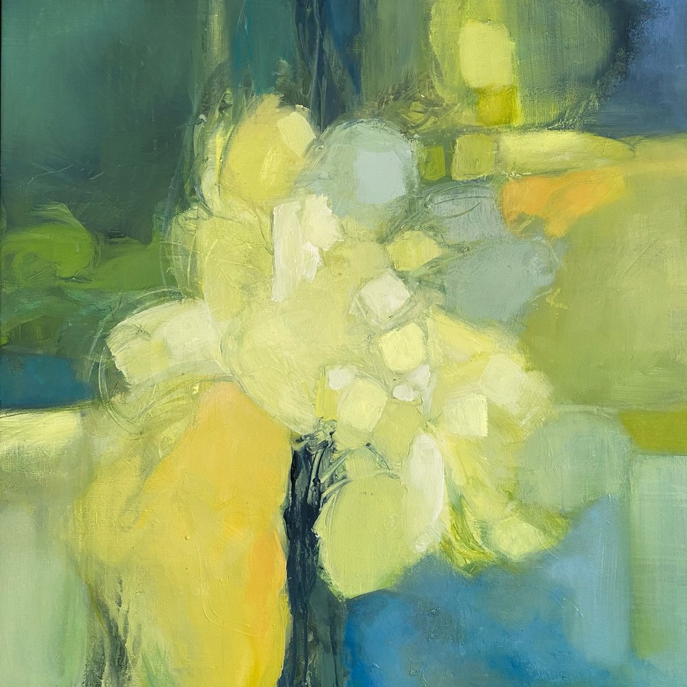 Golden Bloom Abstract by Julia Purinton