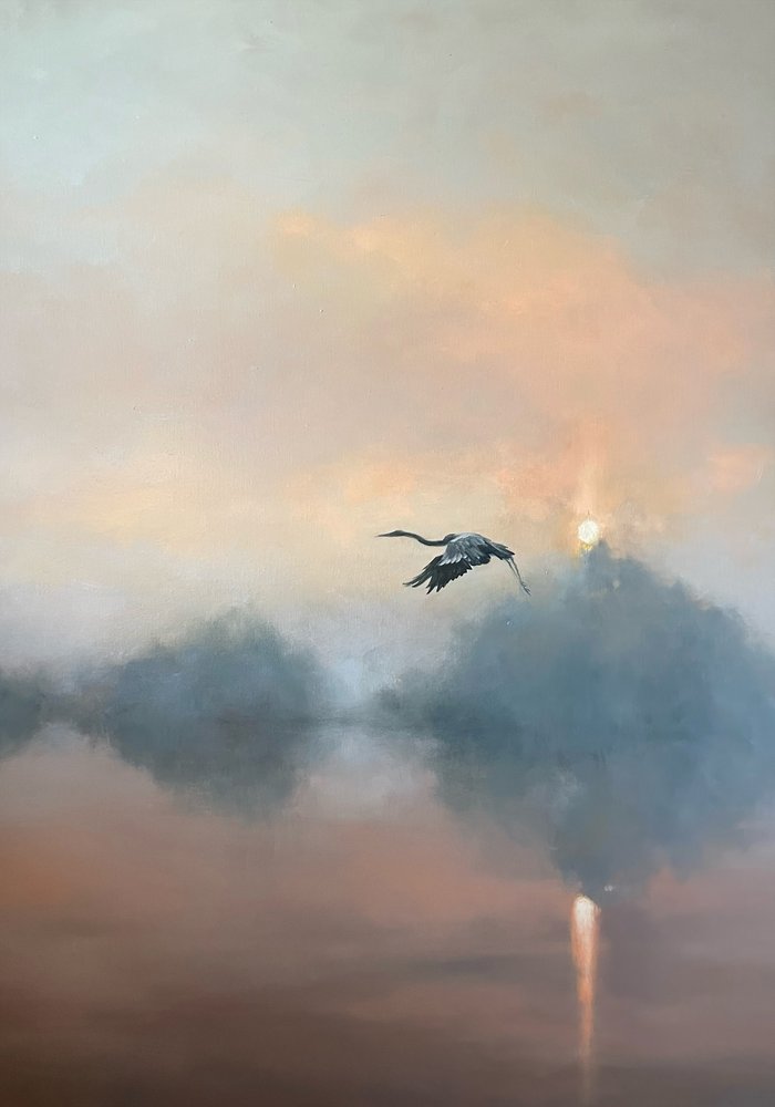 Sunrise Heron Flight by Julia Purinton