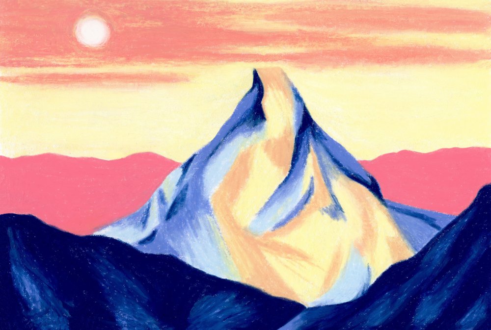 Vibrant Mountain Sunset by Julie Lesouef