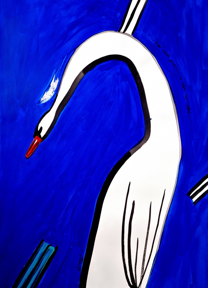 Graceful White Swan by Julija Belickienė