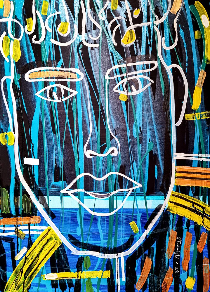 Vibrant Abstract Face by Julija Belickienė