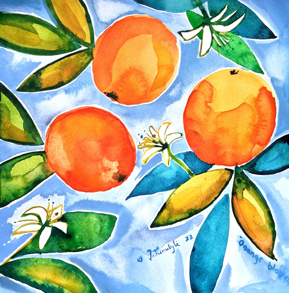 Vibrant Orange Blossoms by Julija Belickienė
