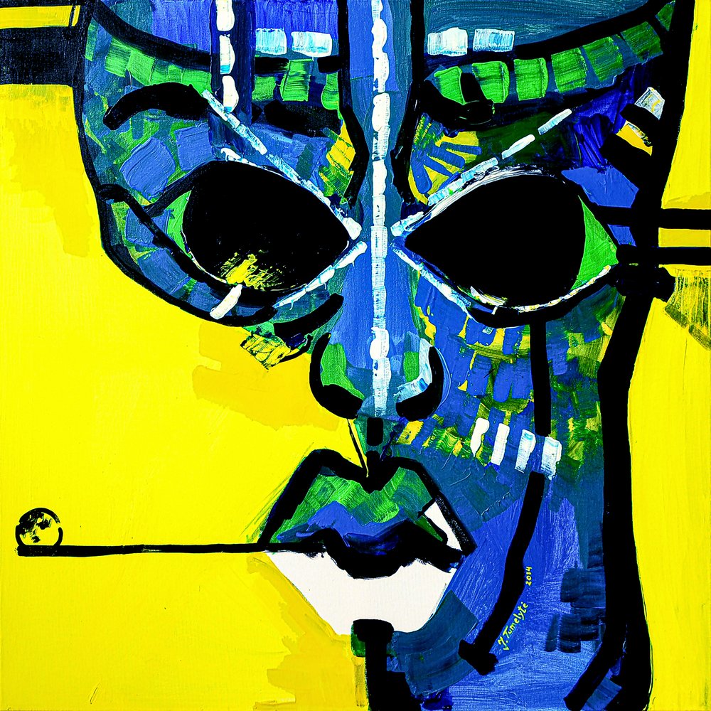 Vibrant Smoking Face by Julija Belickienė