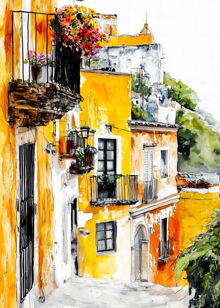 Colorful Old Town Street by Justyna Jaszke