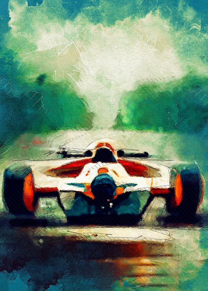 Speeding Formula Car by Justyna Jaszke