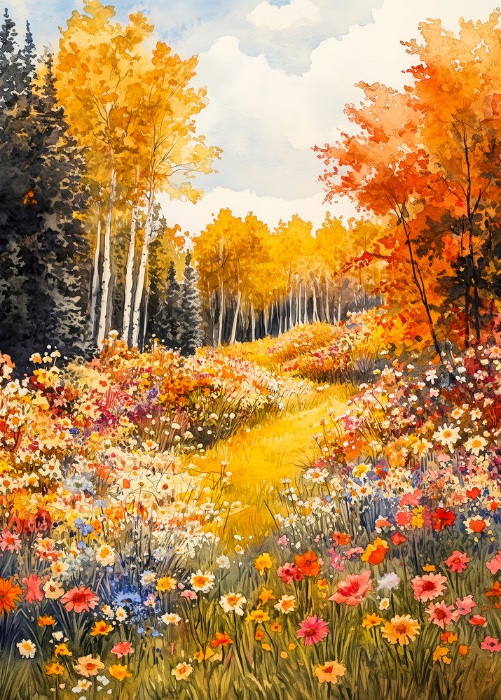 Sunlit Autumn Path by Justyna Jaszke