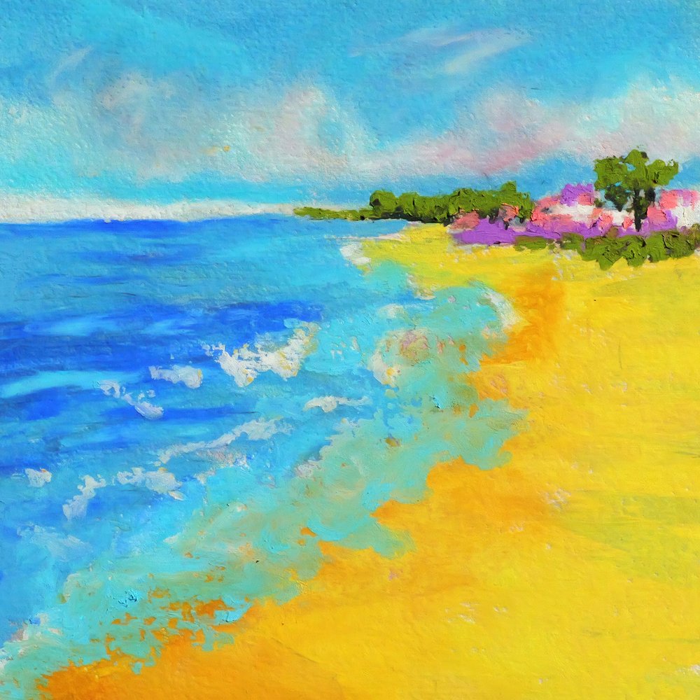 Vibrant Beach Waves by Justyna Jaszke
