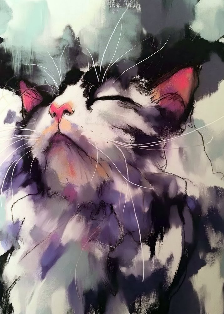 Vibrant Cat Dream by Justyna Jaszke