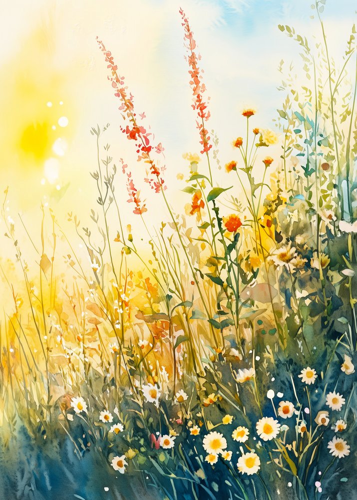 Vibrant Meadow Flowers by Justyna Jaszke