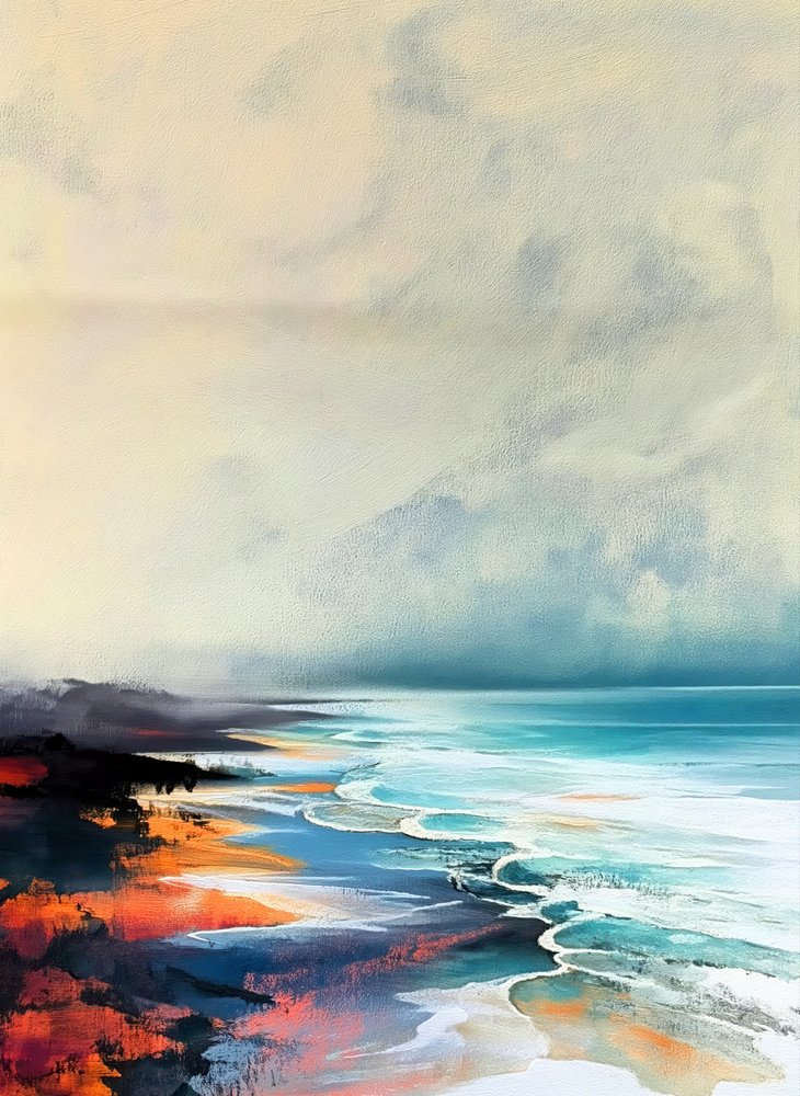 Vibrant Ocean Waves by Justyna Jaszke