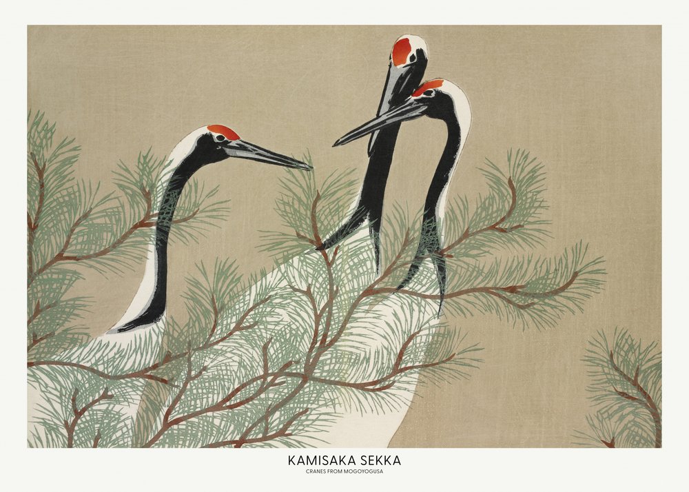 Cranes from Momoyogusa by Kamisaka Sekka