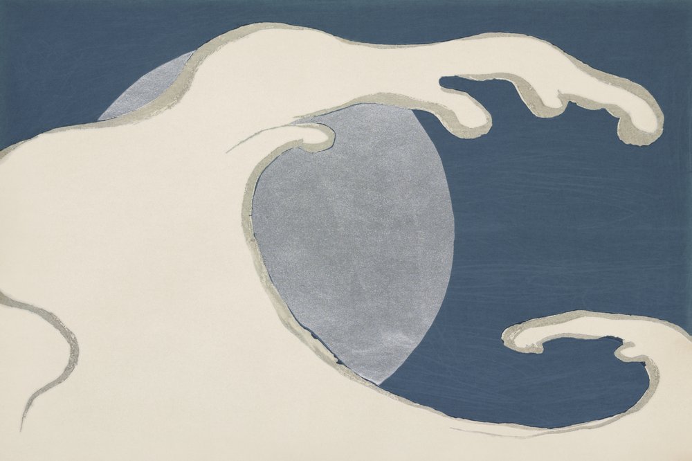 Waves and Sun from Momoyogusa by Kamisaka Sekka