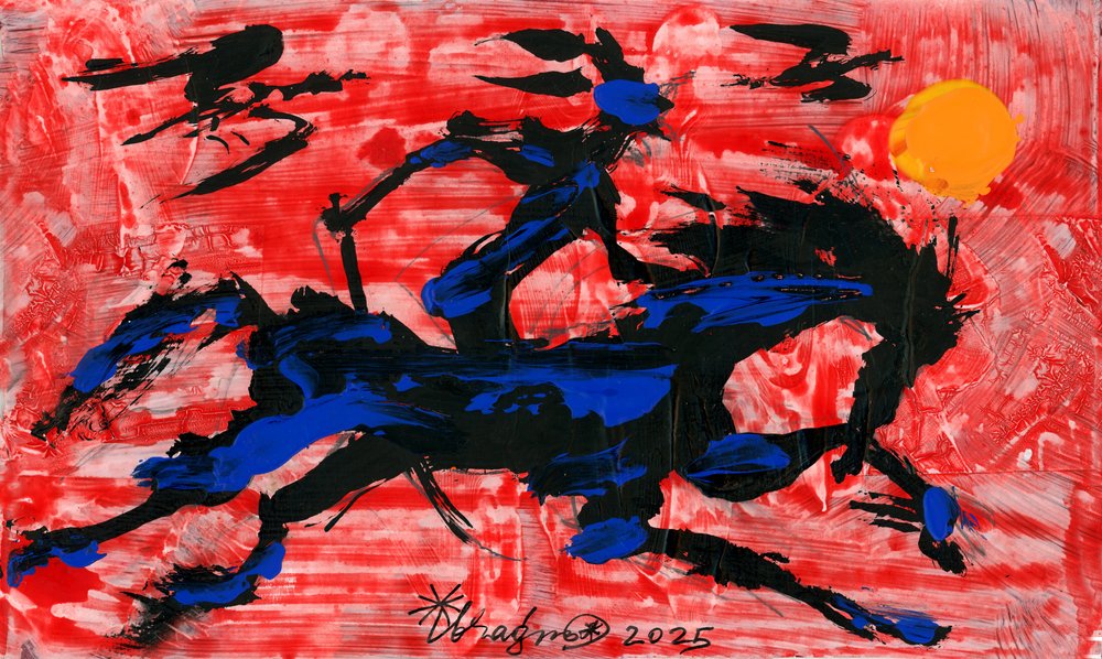 Abstract Horse Rider by Kanat Ibragimov