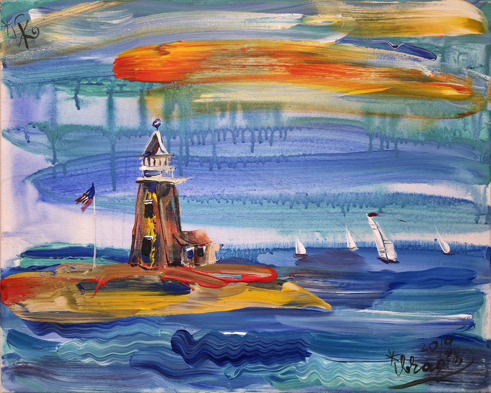 Colorful Lighthouse Seascape by Kanat Ibragimov