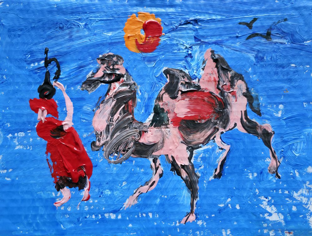 Desert Dancer and Camel by Kanat Ibragimov