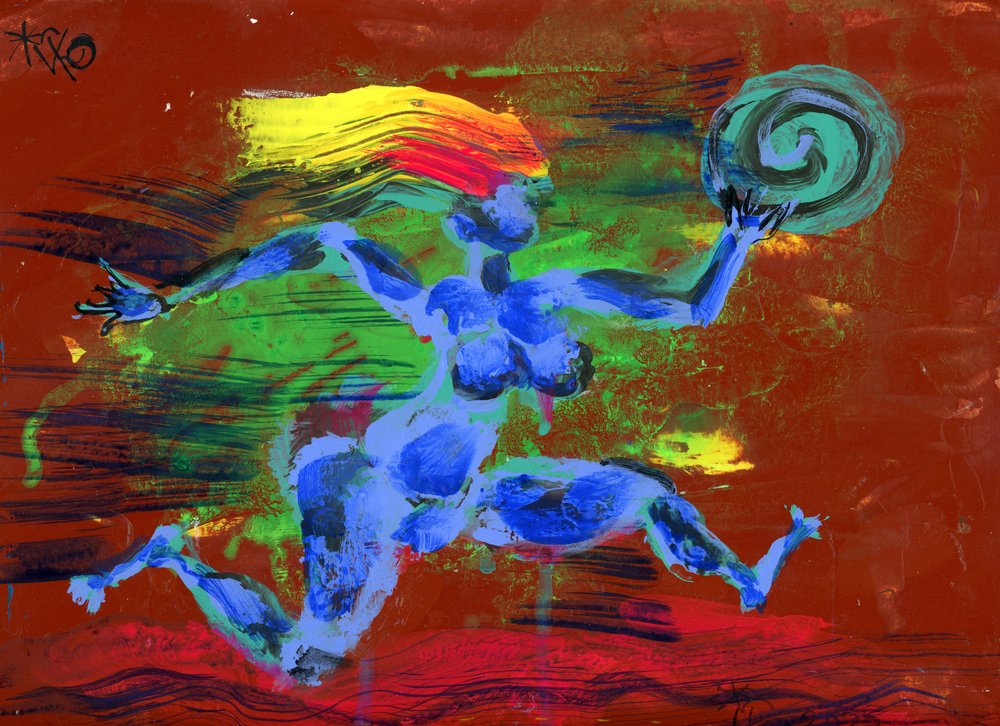 Dynamic Blue Woman by Kanat Ibragimov