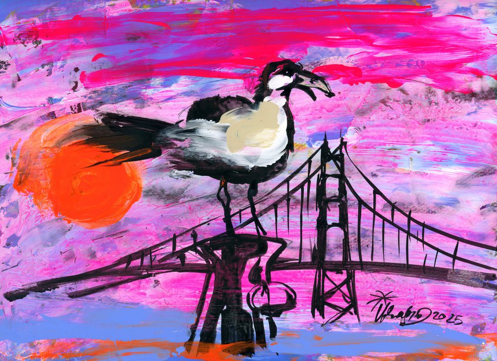 Golden Gate Ibis Sunset by Kanat Ibragimov