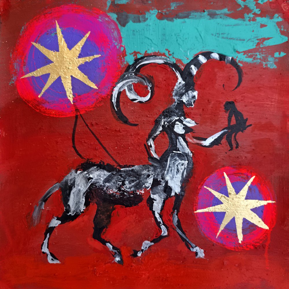 Red Centaur Gold Stars by Kanat Ibragimov
