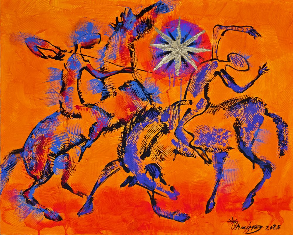 Vibrant Abstract Riders by Kanat Ibragimov