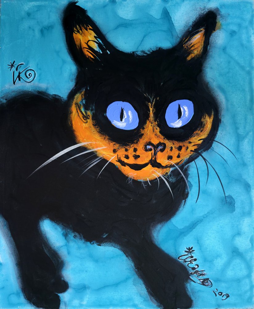 Vibrant Blue Eyed Cat by Kanat Ibragimov