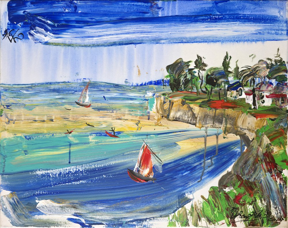 Vibrant Coastal Sailboats by Kanat Ibragimov
