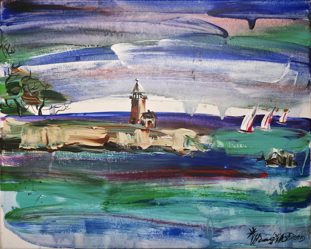 Vibrant Lighthouse Seascape by Kanat Ibragimov