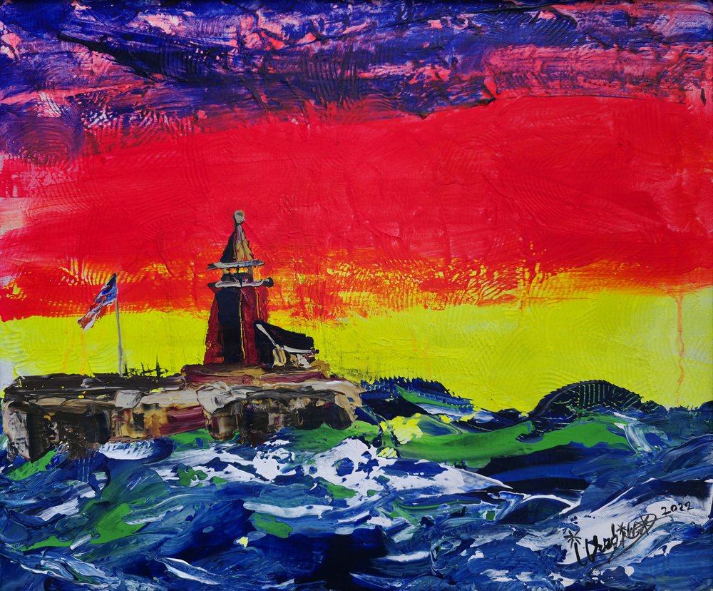 Vibrant Lighthouse Sunset by Kanat Ibragimov