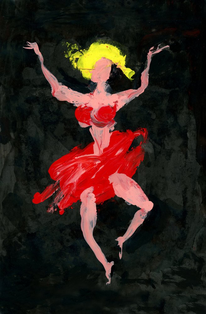 Vibrant Red Dancer by Kanat Ibragimov