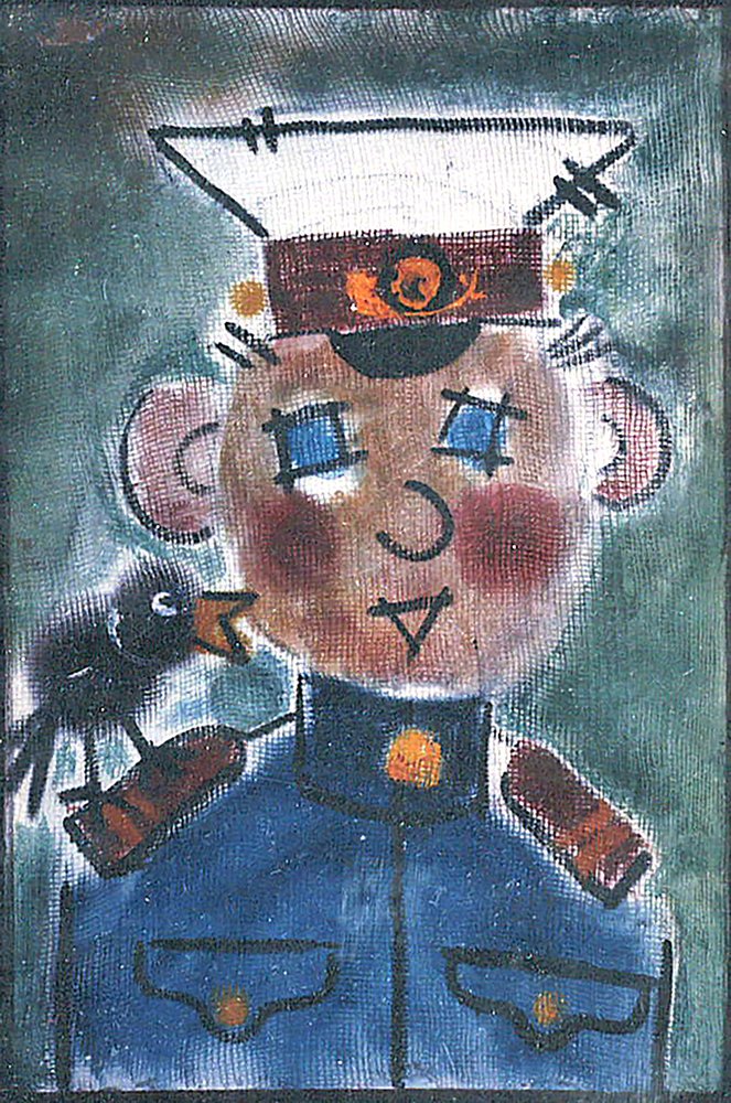 Whimsical Man With Bird by Kanat Ibragimov