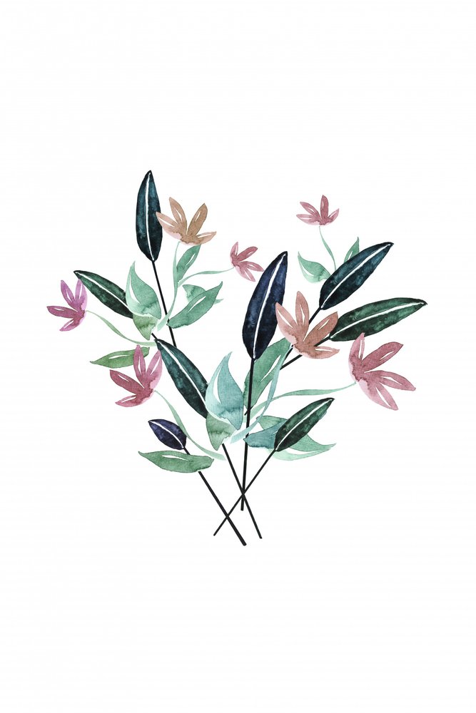 Delicate Watercolor Florals by Karen Menzenbach