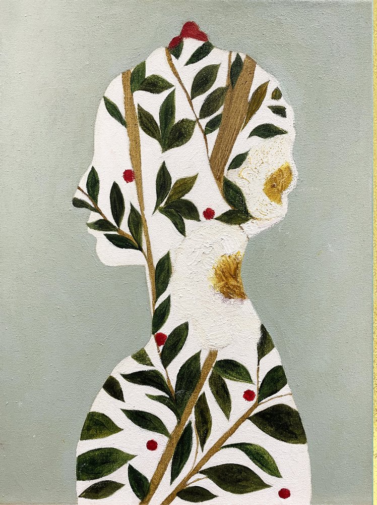 Botanical Woman Profile by Karenina Fabrizzi