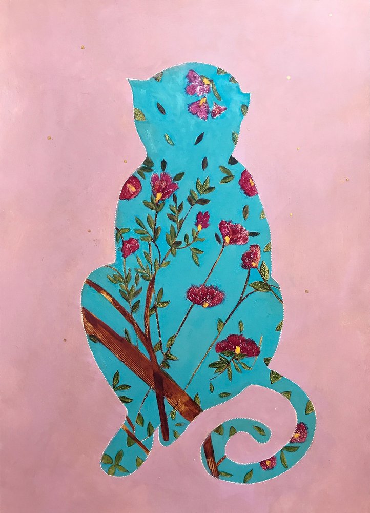 Floral Monkey Silhouette by Karenina Fabrizzi