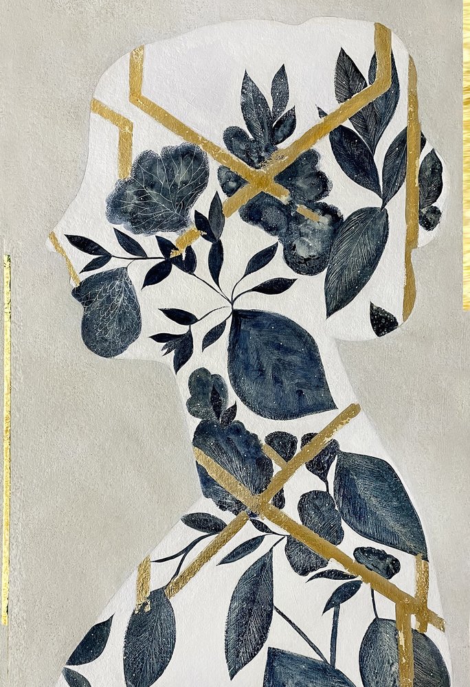 Golden Floral Profile by Karenina Fabrizzi