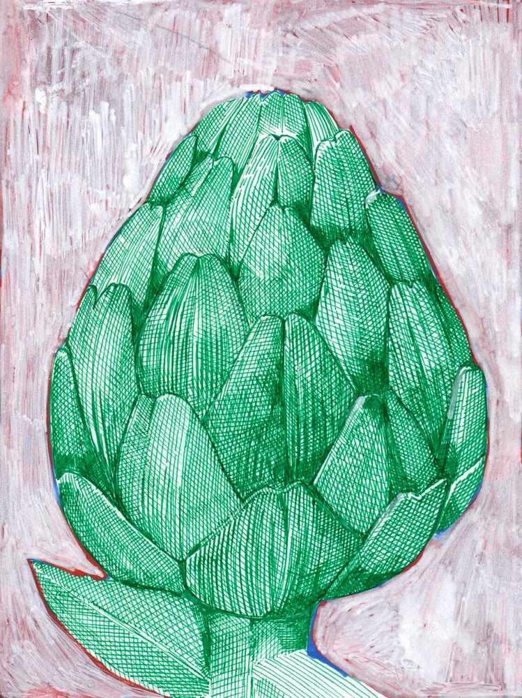 Vibrant Green Artichoke by Katie O'Shea