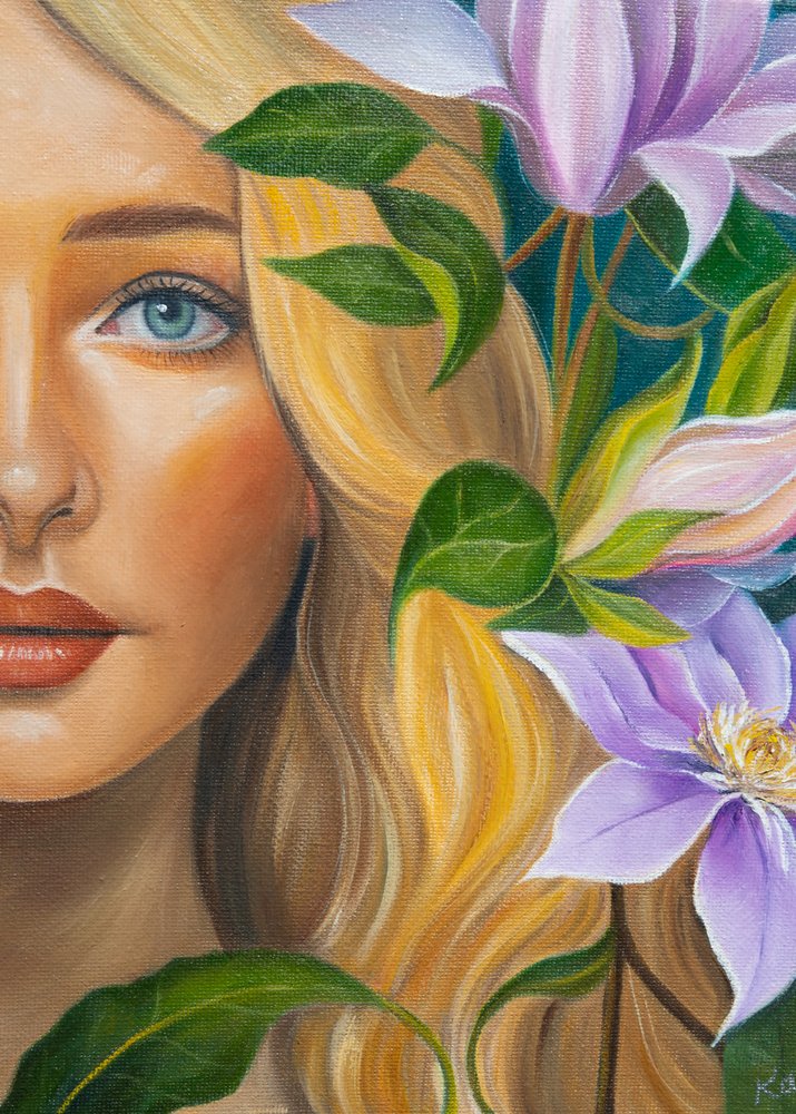 Blonde Floral Portrait by Kay Shanley