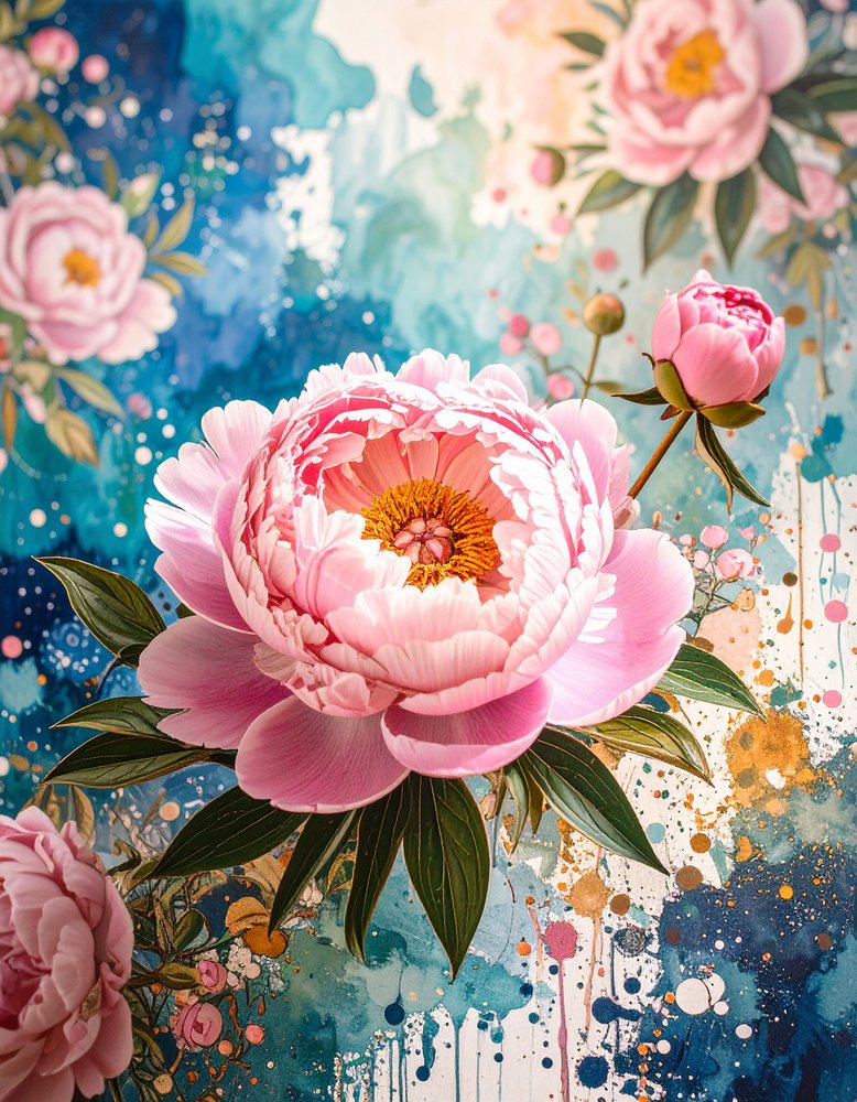 Pink Peonies Watercolor by Kay Shanley