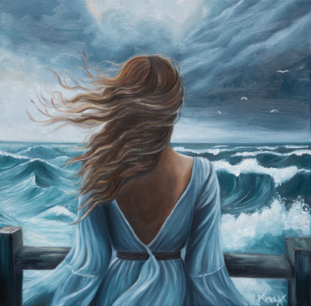 Woman Ocean Storm by Kay Shanley
