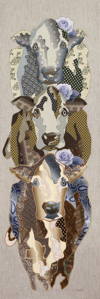 Floral Cow Collage by Kostyantin Malginov