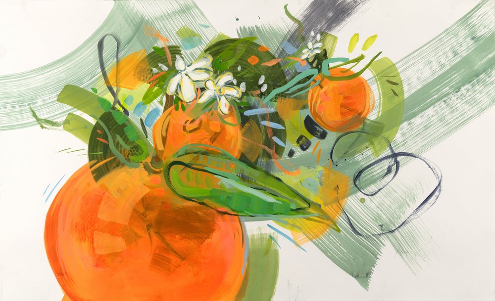 Vibrant Citrus Abstract by Kristin Cronic